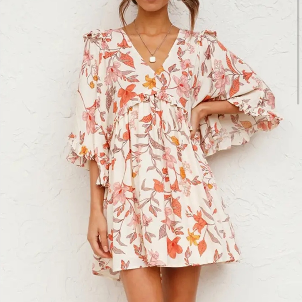 Flared Sleeve Loose Summer Dress